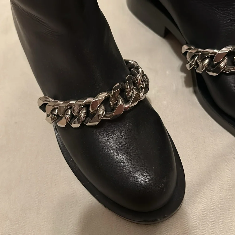 Givenchy boots black with silver chain - Picture 5 of 16